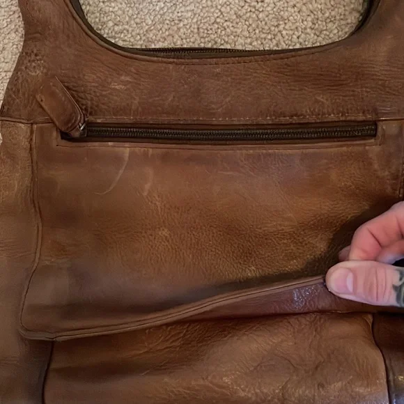 Tignanello Brown Leather Shoulder Purse - Picture 6 of 11